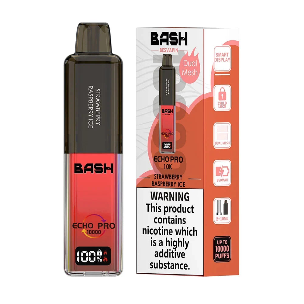 Bash Vape Echo Pro 10K Prefilled Pod Kit Strawberry Raspberry Ice