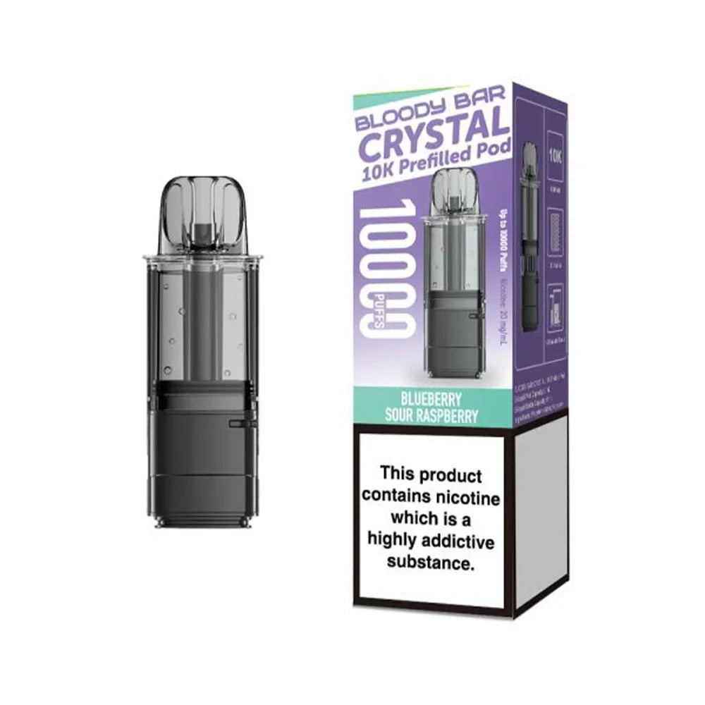 Bloody Bar Crystal 10K Prefilled Pods - Blueberry Sour Raspberry