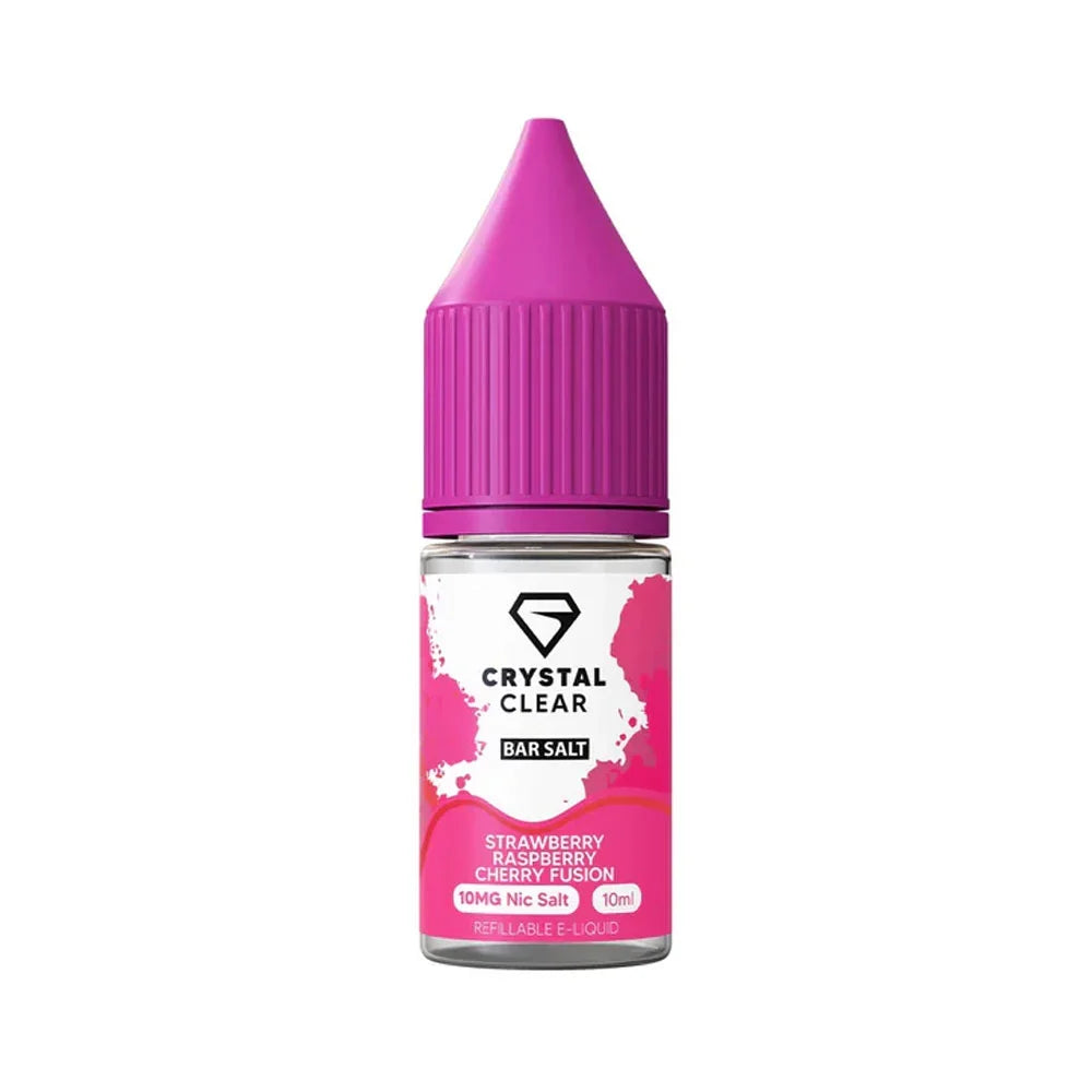 Crystal Clear Bar 10ml Nic Salt E Liquid - Strawberry Raspberry Cherry Fusion