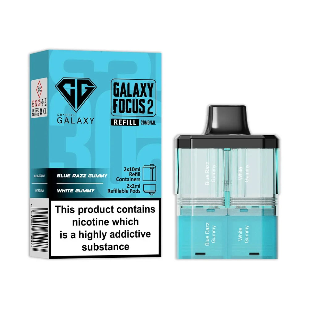 Crystal Galaxy Focus 2 30K Prefilled Pod - Blue Razz Gummy / White Gummy