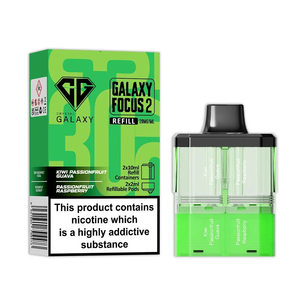 Crystal Galaxy Focus 2 30K Prefilled Pod - Kiwi Passionfruit Guava / Passionfruit Raspberry