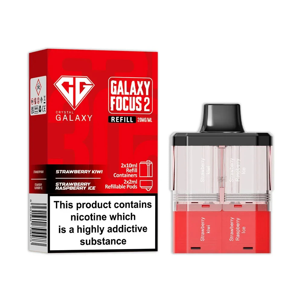 Crystal Galaxy Focus 2 30K Prefilled Pod - Strawberry Kiwi / Strawberry Raspberry Ice