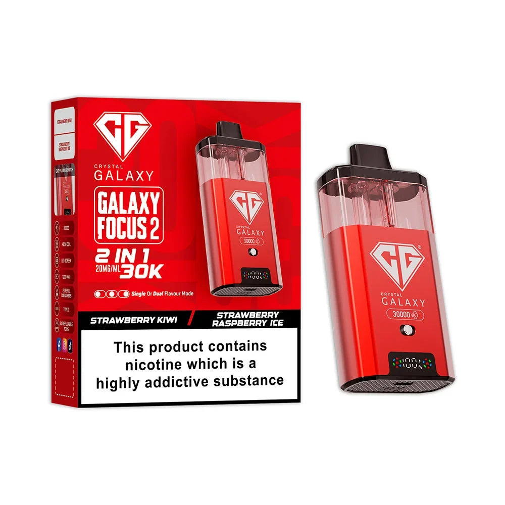 Crystal Galaxy Focus 2 30K Prefilled Pod Kit - Strawberry Kiwi / Strawberry Raspberry Ice