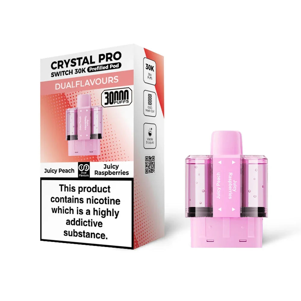 Crystal Switch 30K Prefilled Pods - Juicy Peach / Juicy Raspberries