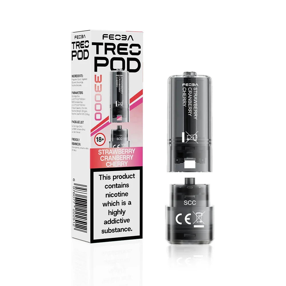 Feoba TREO 33K Prefilled Pods - Strawberry Cranberry Cherry