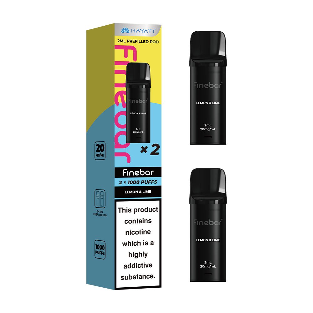 Hayati Finebar 1000 Puffs Prefilled Pods (Pack of 2) - Lemon & Lime