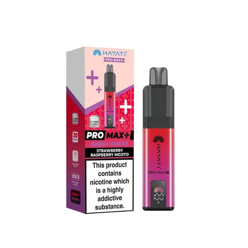 Hayati Pro Max Plus 6000 Prefilled Pod Kit - Strawberry Raspberry Mojito Flavour