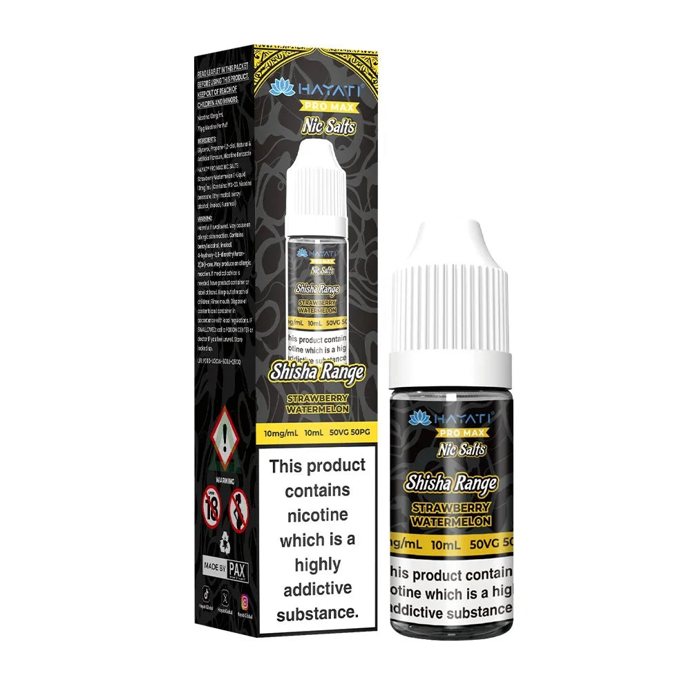 Hayati Pro Max Shisha Range 10ml Nic Salts E Liquid - Strawberry Watermelon
