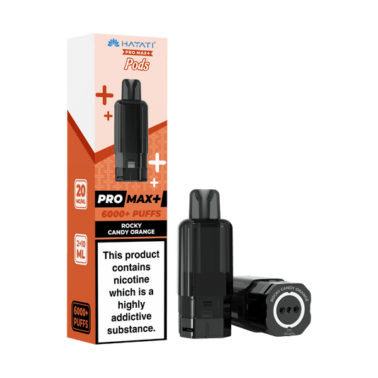 Hayati Pro Max Plus 6K Prefilled Pods - Rocky Candy Orange - Rocky Candy Orange Flavor Pods