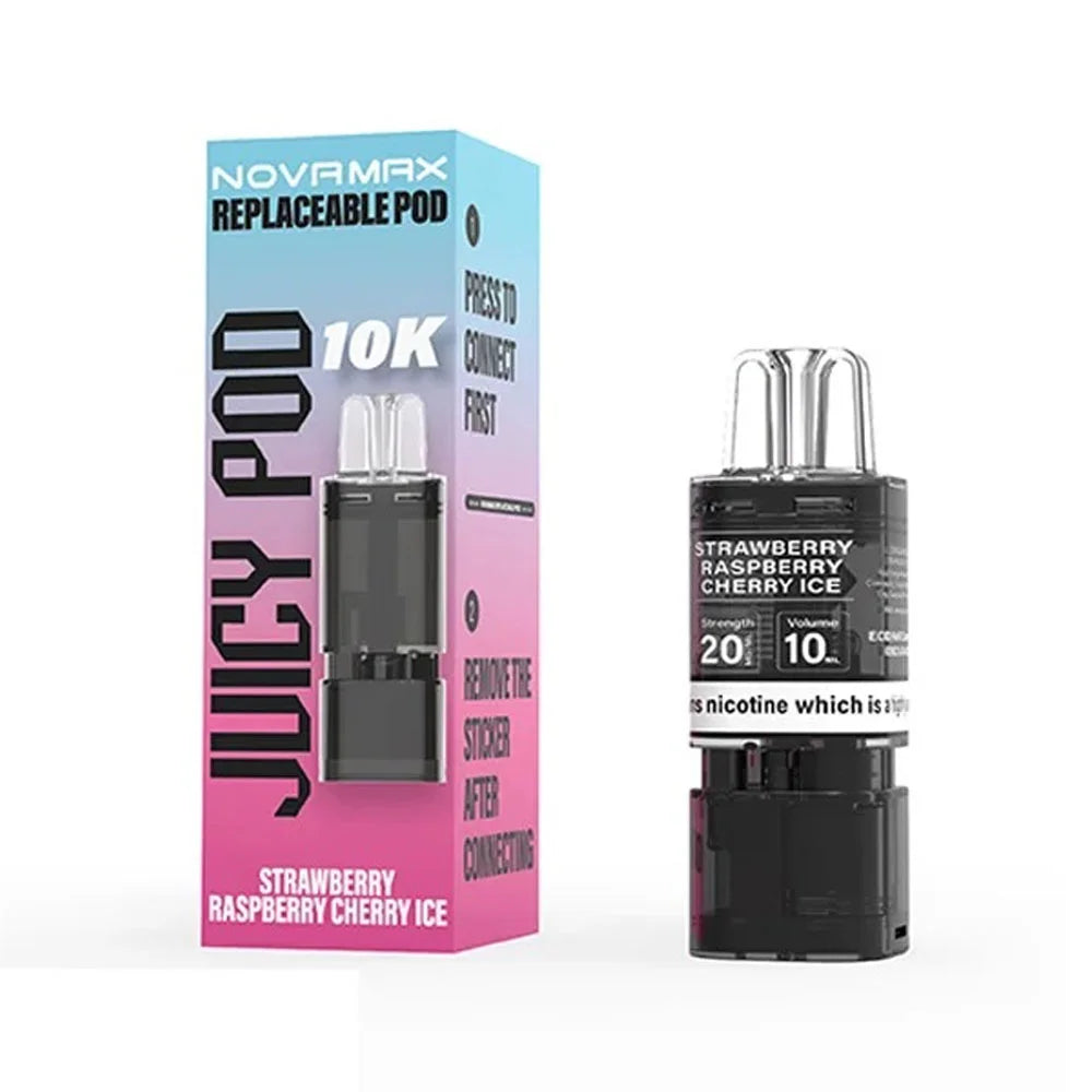 Juicy Pod Novamax 10K Prefilled Pod - Strawberry Raspberry Cherry Ice