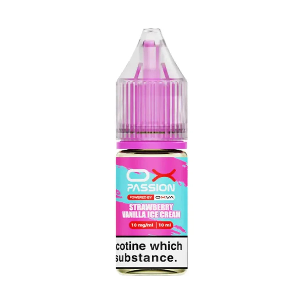 OX Passion 10ml Nic Salt E Liquid (Pack of 10) - Strawberry Vanila Ice Cream