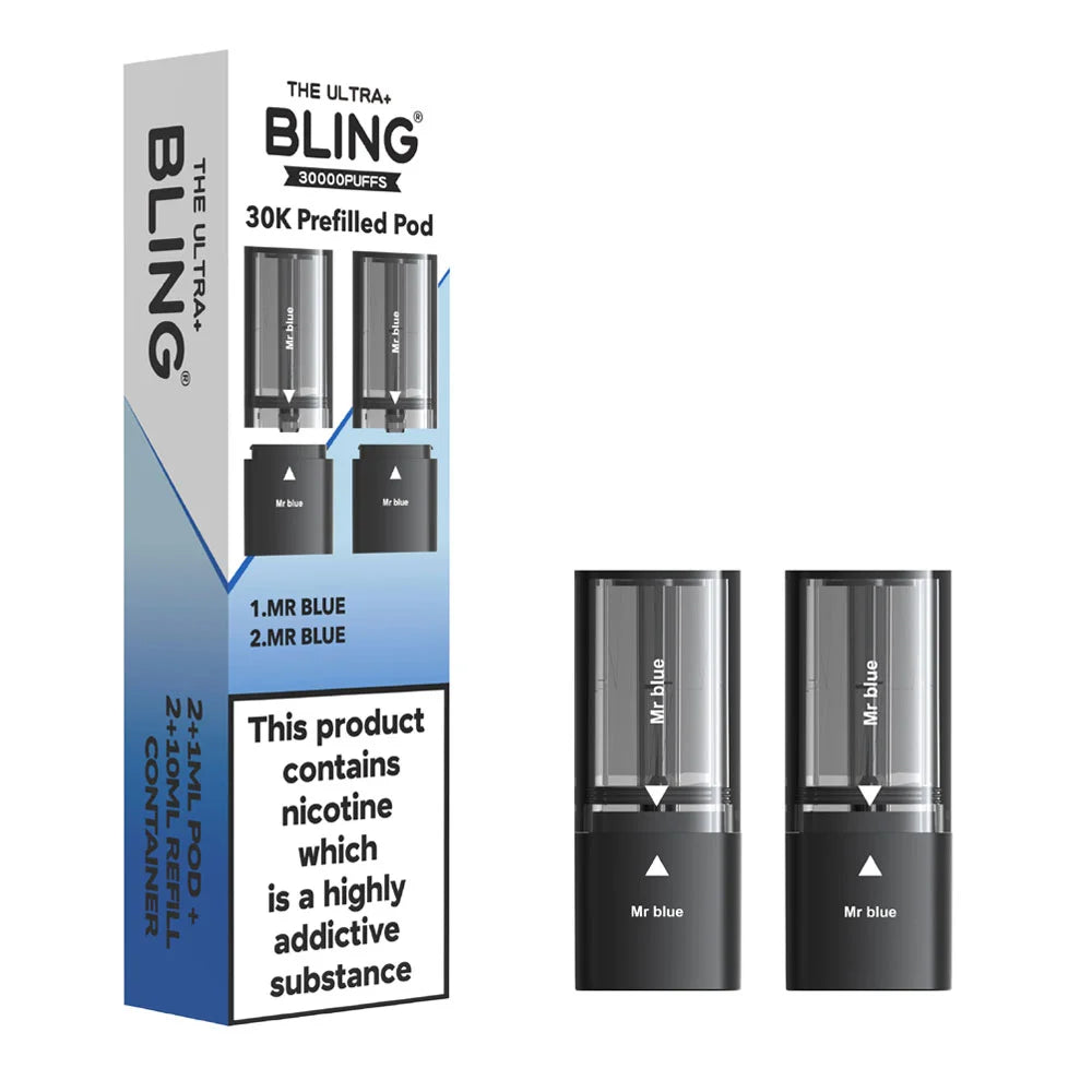 The Bling Ultra Plus 30K Prefilled Pods - Mr Blue